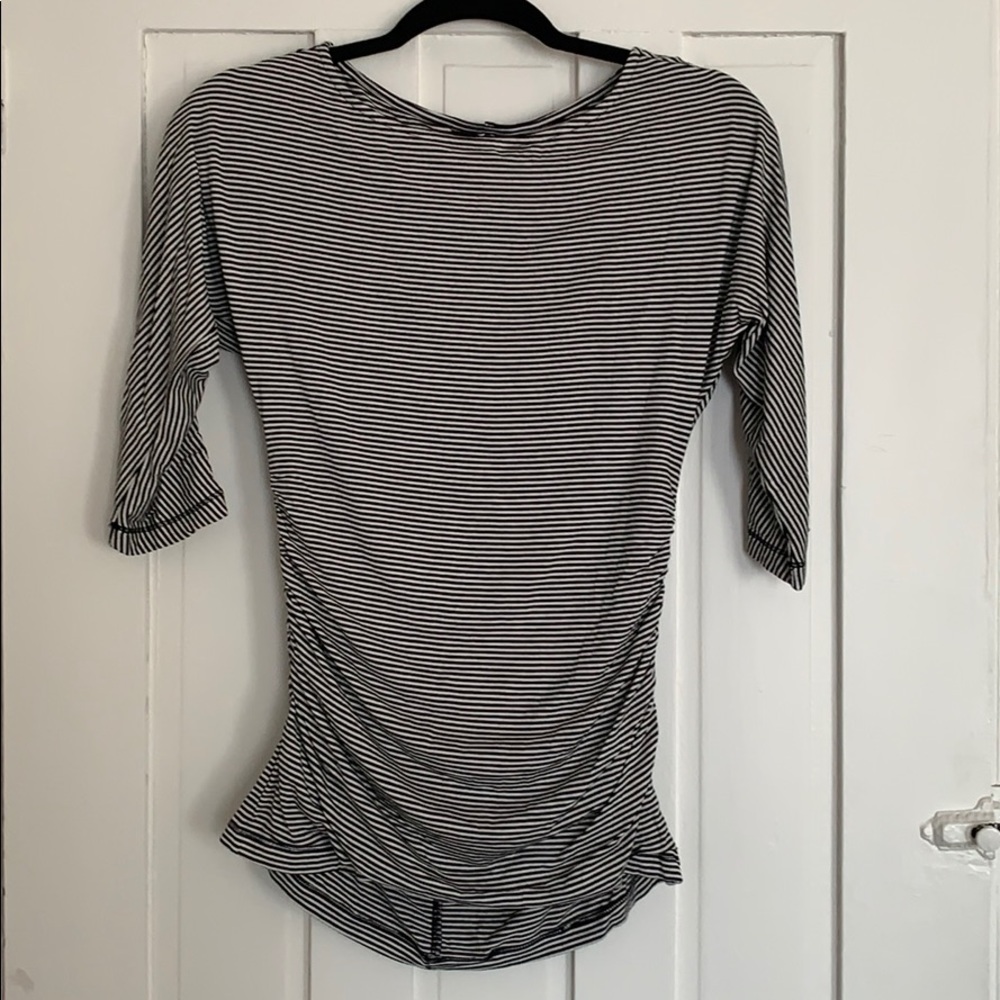 Banana Republic Black & White Striped Top Small